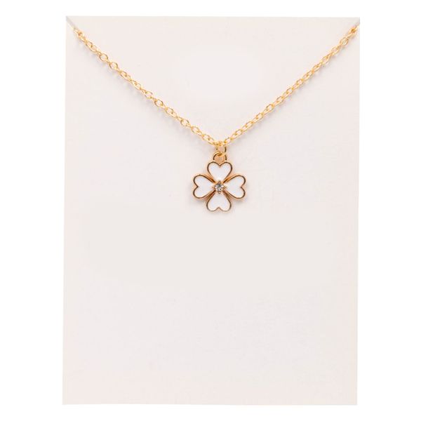 Rhinestone Leaf Necklace Women White Free Size