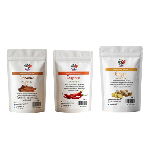 Powder Set (Turmeric, Cinnamon, Garlic, Cayenne &amp; Ginger)