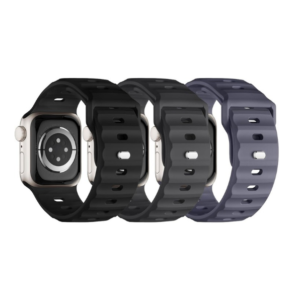 Silicone Sport Straps Compatible with Apple Watch 42/44/45/49mm - 3 Pack