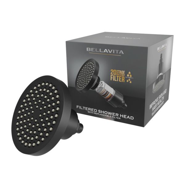Bellavita Filtered Shower Head with 20-Stage Filtration - Matte Black