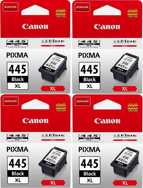 Canon 445 XL Original Black Ink Cartridge PG445XL - 4 Sets