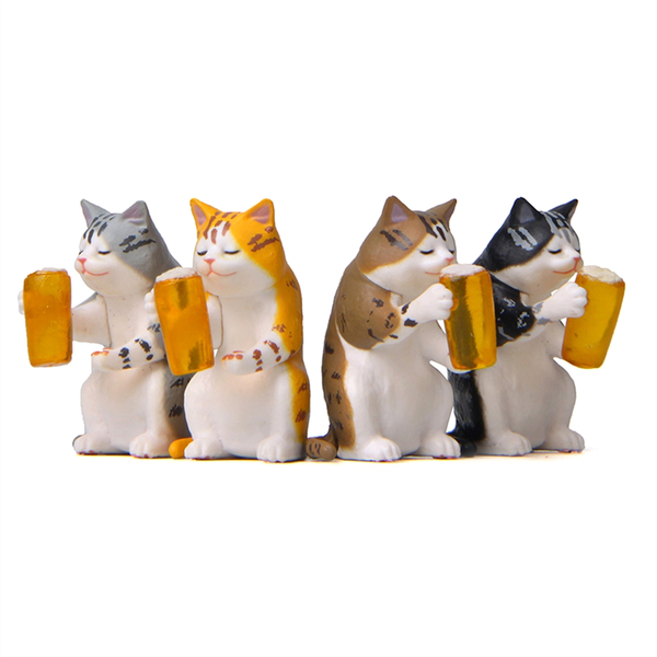 Cute Miniature Cat Garden Statue Decor Plant Decorations For Pots