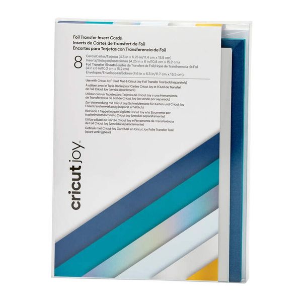Cricut Insert Cards Foil Blue Lagoon R30 (11;4 Cm X 15;9 Cm) 8-Pack