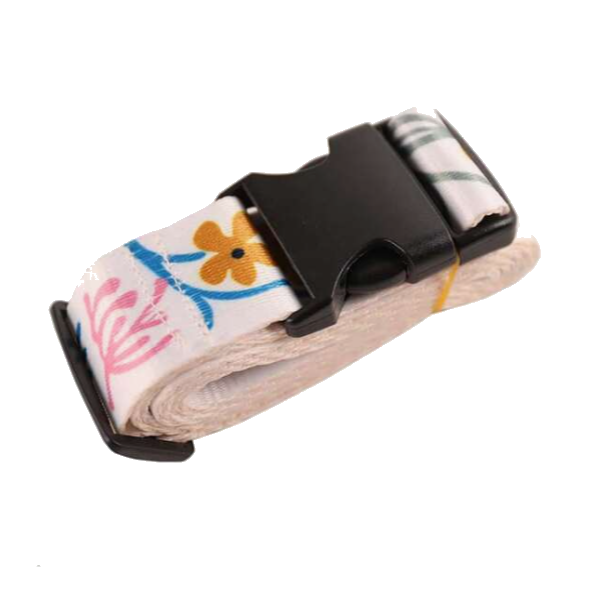 Cute Flower Luggage Identifier Strap Pink and White Floral Suitcase Belt