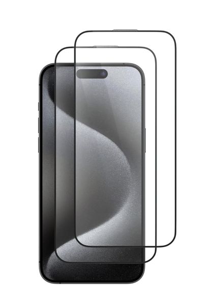 2 Pack | 9H Tempered Glass Screen Protectors Compatible with iPhone 16 Plus / 15 Plus