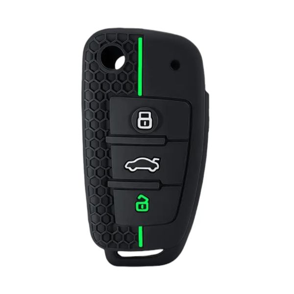 SSA Silicone Key Fob Case Compatible with Audi 3 Button - Green