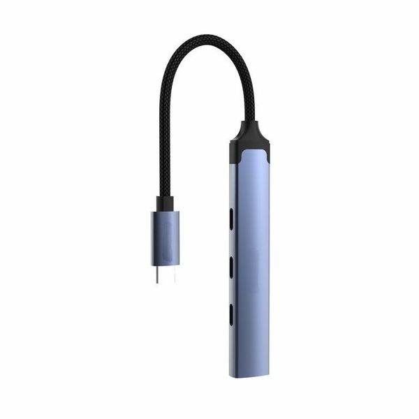 4-In-1 USB-C To USB-C+USB Hub Adapter Up To 5Gbps Speed Aluminum Alloy PK
