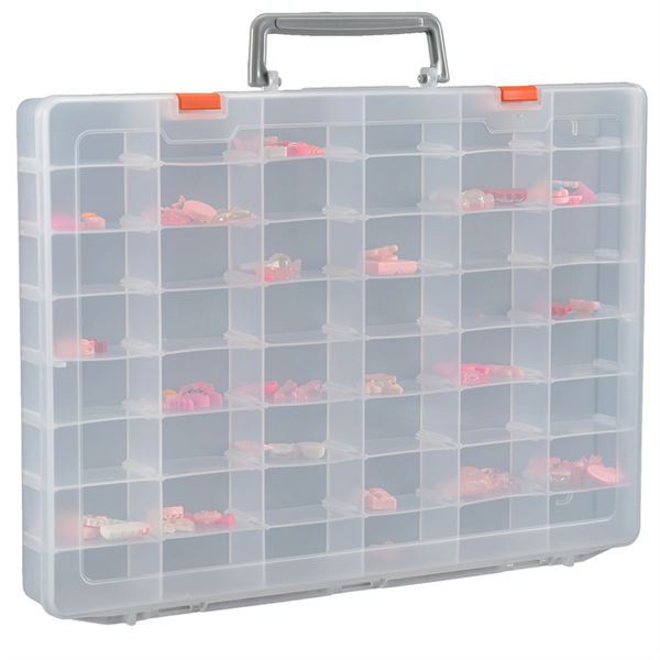 48 Grids Plastic Organizer Box with Adjustable Dividers Transparent