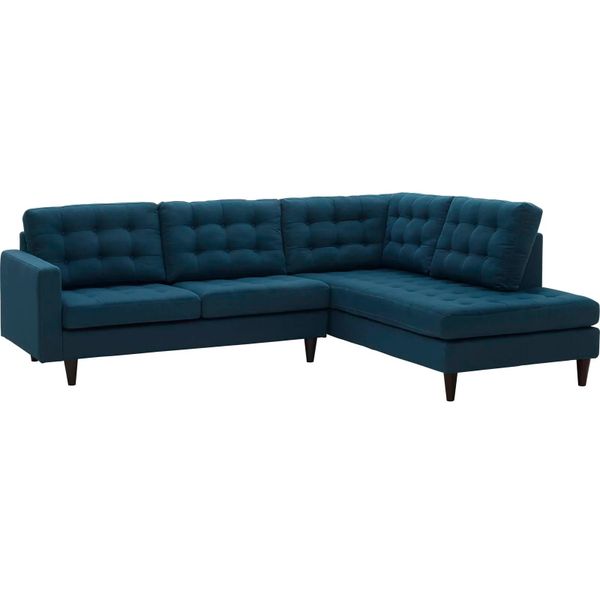 Azure Empress L-Couch in Blue/Beige