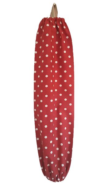 Plastic Bag Holder - Red/White Polka Dots