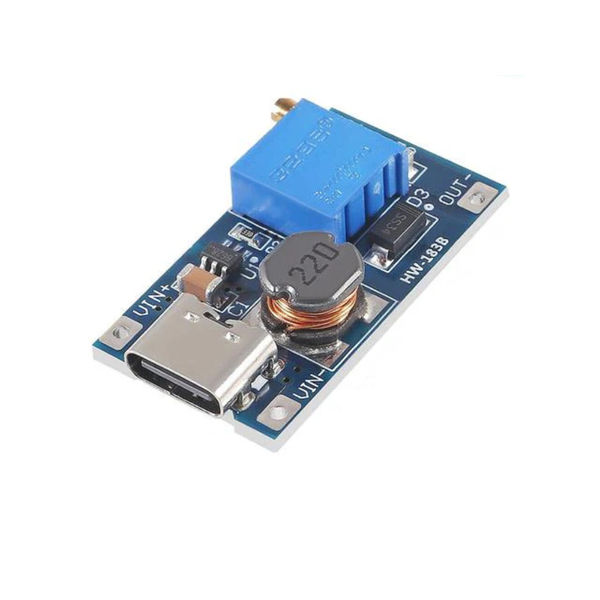 Adjustable 2A DC-DC Boost Converter Module with USB Type-C Input (2-24V)