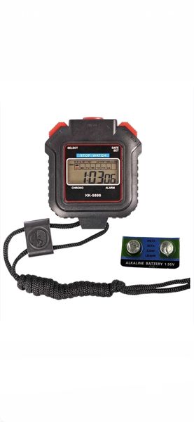 Digital Stopwatch with Alarm, Date Display And Replacement LR44W Batteries