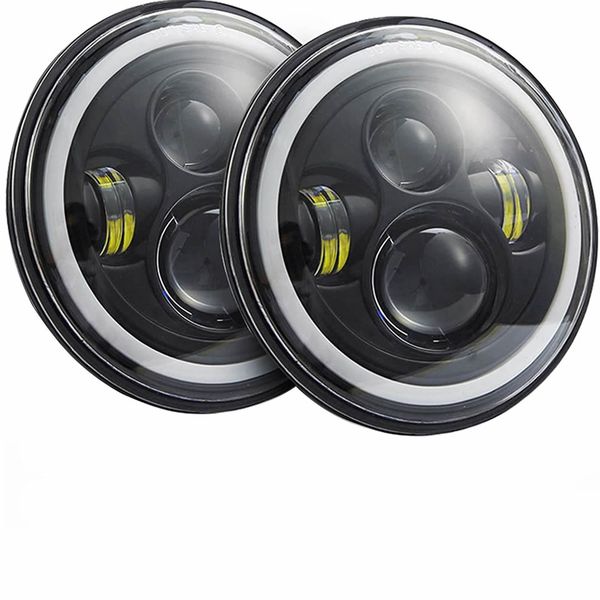 7 Inch Round Black LED Headlight for Jeep for 2 - PC- 31