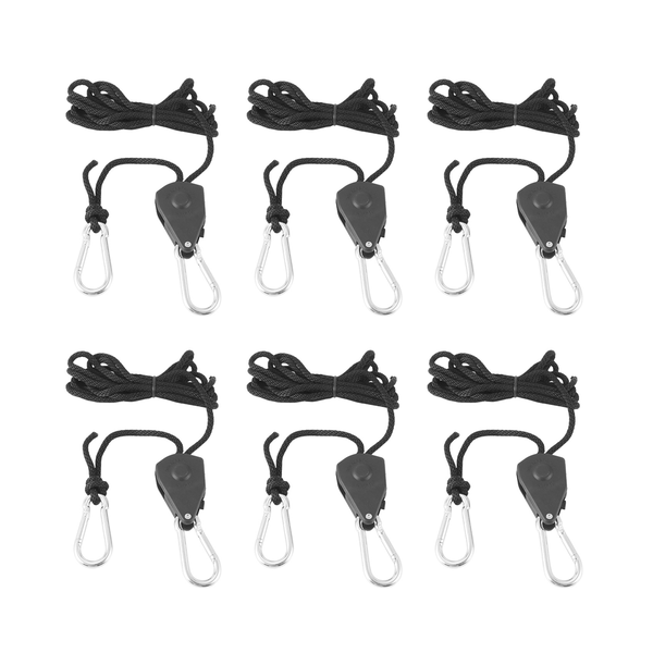 6Pcs 1/8 Inch Heavy-Duty Adjustable Growth Light Ratchet Rope Hanger