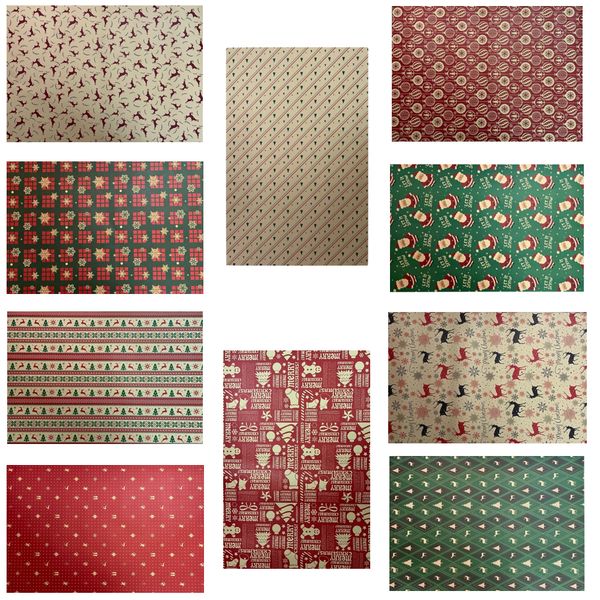 Craft Festive Christmas Gift Wrap Set Of 10 Squares Wrapping Paper -50x70cm