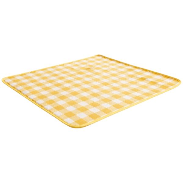 Portable Checkered Picnic Blanket - Yellow &amp; White