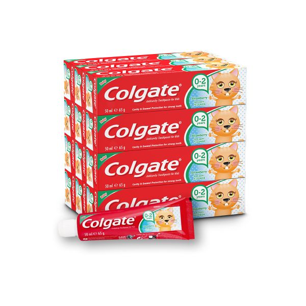 Colgate Kids 0-2 Years Anticavity Strawberry Toothpaste - 12 X 50ml