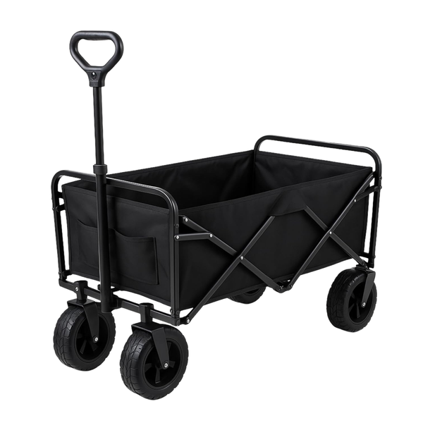 Wagon Trolley-Thick Tyres, Portable Folding Wagon, Adjustable Handle
