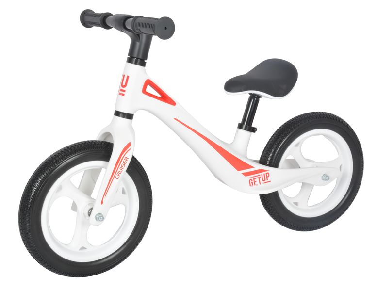 GetUp Cruiser Balance Bike - 12" PU Wheels - PP Frame - White