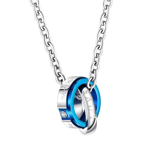 Men's Blue Eternal Love Necklace (NL-GX1616-BL)