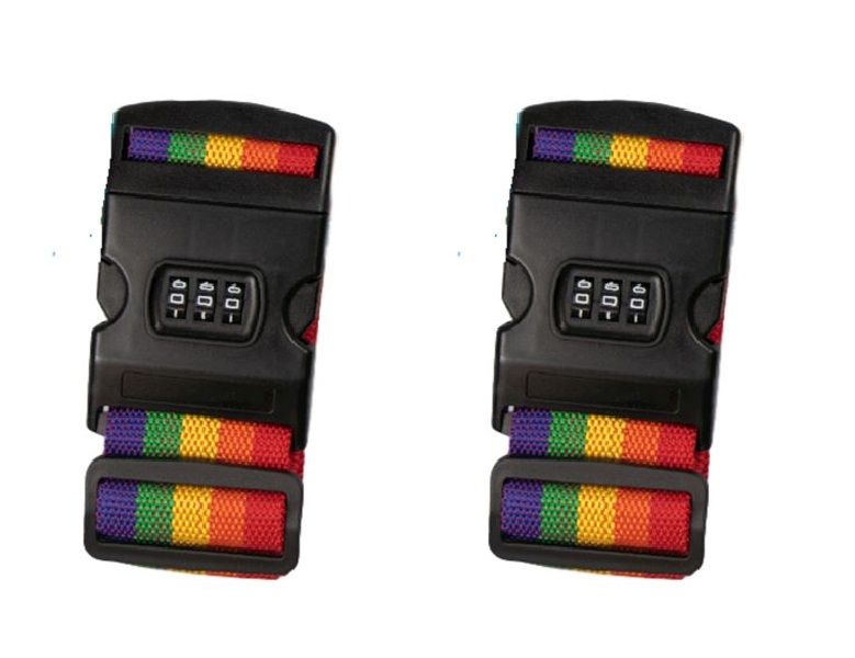 2 Rainbow Combination Luggage Straps