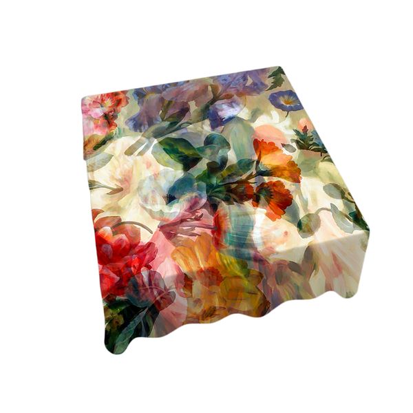 Water Painter Floral Square Tablecloth