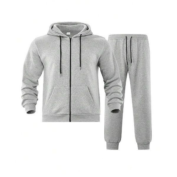 Secret Shield Urban Comfort Zip-Up Tracksuit Set Light Grey