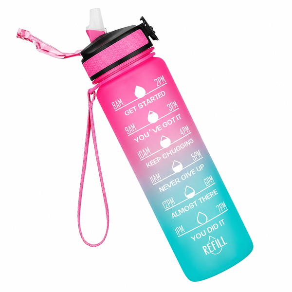 SKY-TOUCH Sports Water Bottle - 1 Litre - Blue/Pink