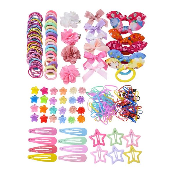 870-Piece Mixed Hair Accessory Set for Girls - Multicolor