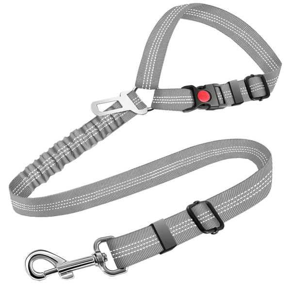 3-in-1 Dog Car Seatbelt Harness With Reflective &amp; Bungee Buffer