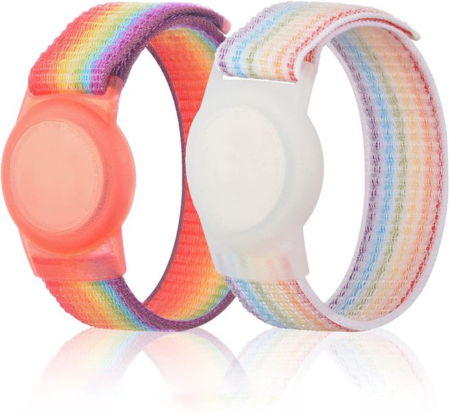 2 Pack- Okotec Nylon Wrist band Airtag Kids Bracelet Strap