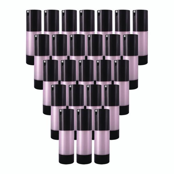 30ml Pink &amp; Glossy Black Airless Bottle - 25 Pack