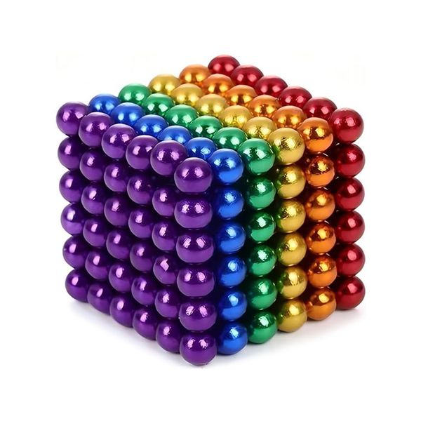 Magnetic-Balls Puzzle Desk Toy,3D Magnet-Beads 6-color Buckyball - Set of 216
