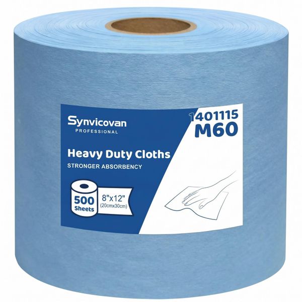Jumbo Roll Industrial Cleaning Wipes 500 Sheets Blue