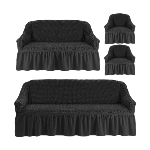 4 Piece High Elastic Universal Sofa covers - Black