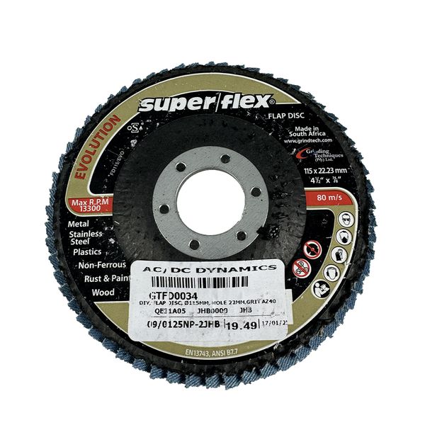Super Flex - Flap Disc (115mm, 22mm Bore, Grit AZ40)