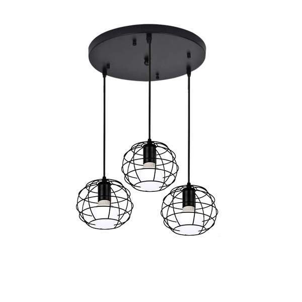 Vintage Industrial Metal Cage Look Pendant Light