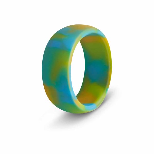 botthms Ocean Flow Silicone Wedding Rings For Men Size 7 -14