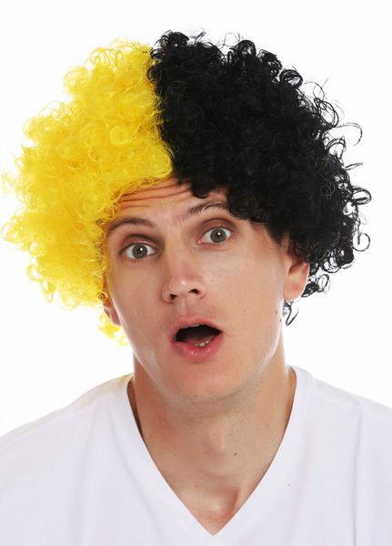 Afro Wig- Black And Yellow (Synthetic)