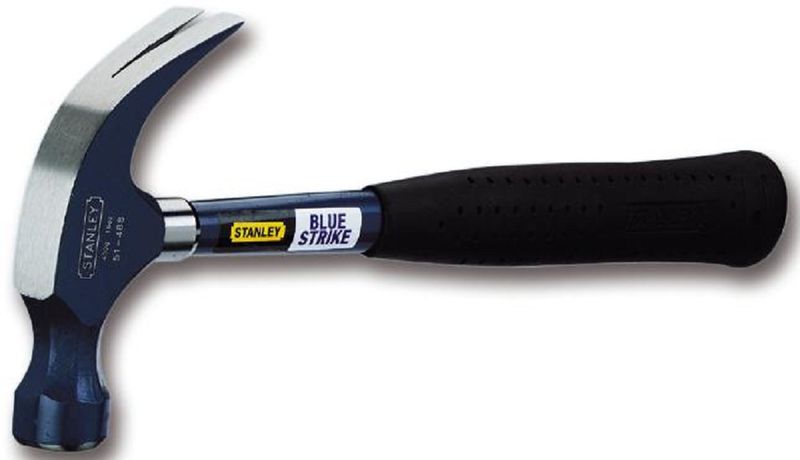 Stanley (51-488)Claw Hammer, Blue Strike, Tubular Steel Handle, 450 g