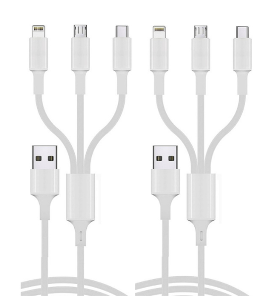 3 in 1 Charging Cable for Smart Phones 2 Pack