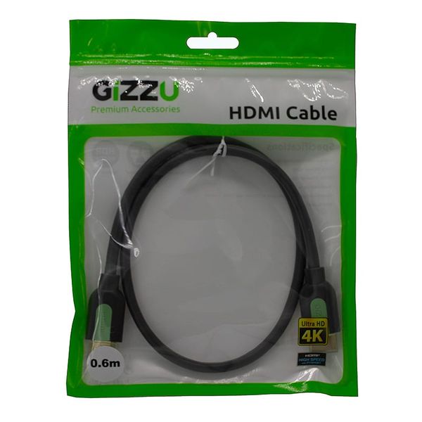 Gizzu High Speed 0.6m HDMI 2.0 Cable - Black