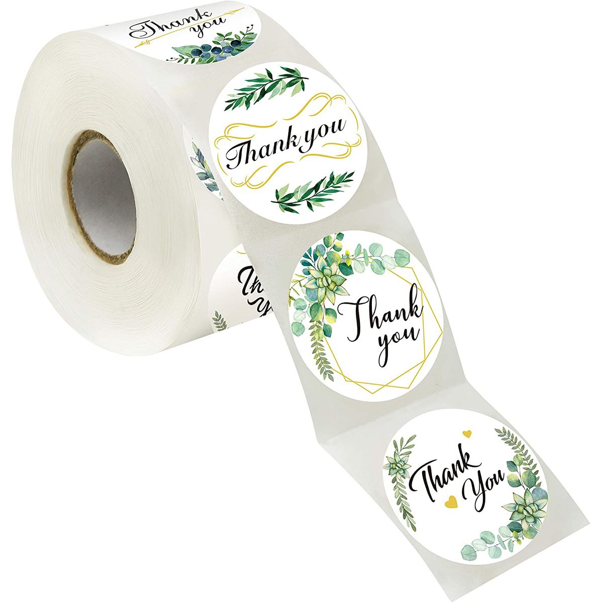 Thank you decorative sticker roll- 500 stickers (green) | Buy Online in ...