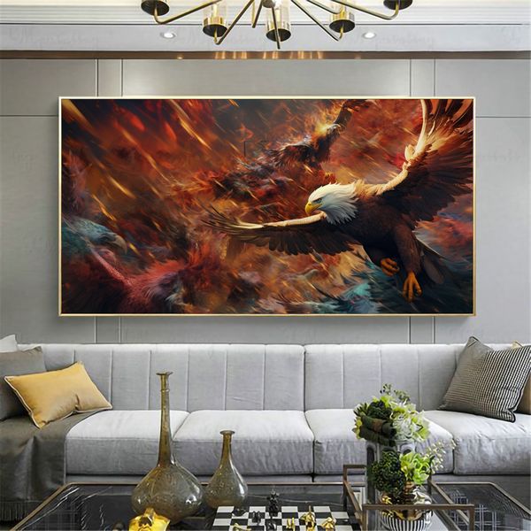 Canvas Wall Art - Feathered Fury Abstract - 0691