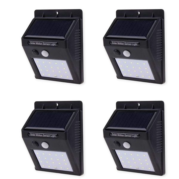 4 Pack FA-20 Solar Powered LED Sensor Wall Lamp 20LED