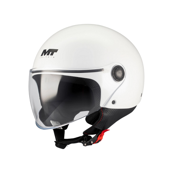 MT OF501 Street S Puree A1 Gloss White Open Face Helmet