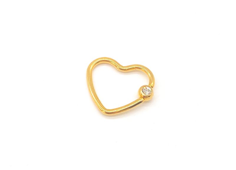 Fabulae Gold Heart Daith Piercing Jewellery, Olivia