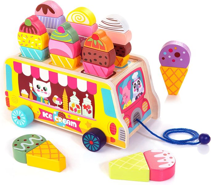 Montessori Educational Wooden Toy, Magnetic Ice Cream, Multicolor, For 2+