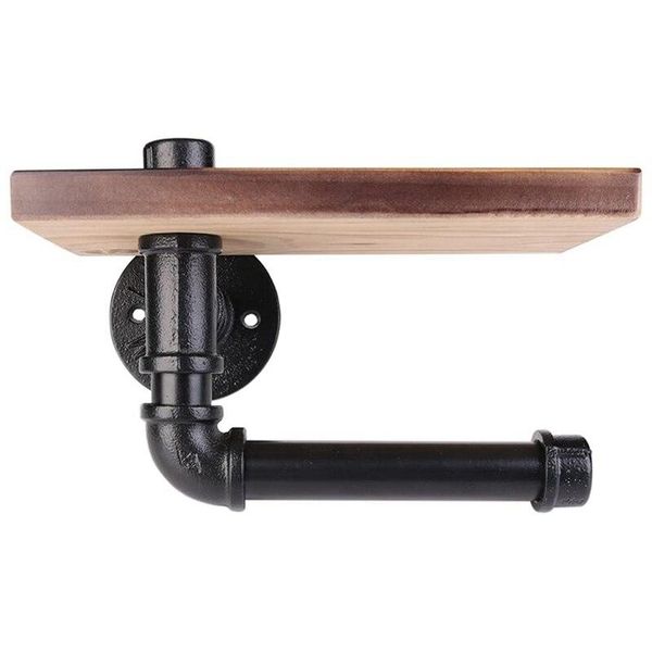 20x15cm Toilet Paper Holder with Phone Holder Rustic Wall Shelf Industrial