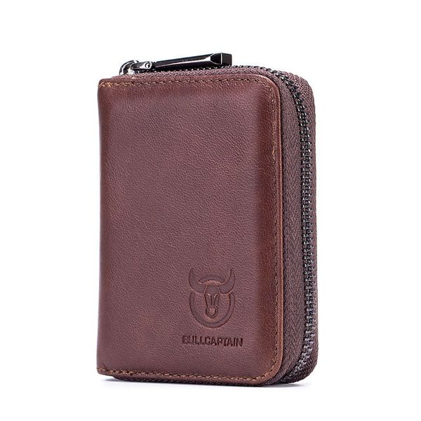 RFID Zipper Leather Wallet
